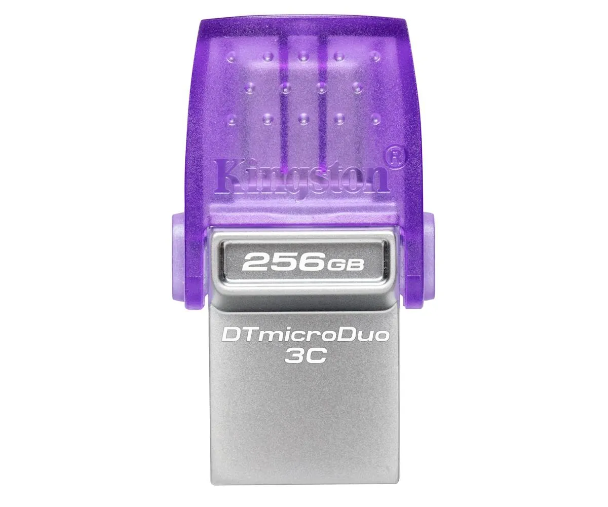 USB C & USB DISK Kingston 256GB DT microDuo3G3, 3.2 Gen1, OTG, s pokrovčkom
