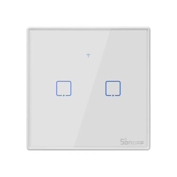 SONOFF pametno stensko stikalo Wi-Fi + RF433 dvojno T2EU2C-TX