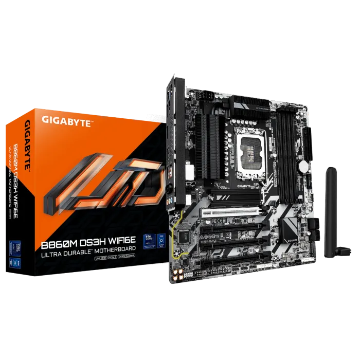 GIGABYTE B860M DS3H WIFI6E, DDR5, SATA3, USB3.2Gen2, DP, WiFi 6E, LGA1851 mATX