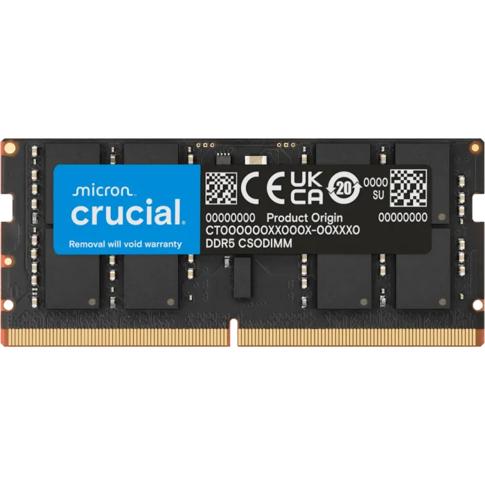 Crucial 32GB DDR5-6400 SODIMM CL52, 1.1V