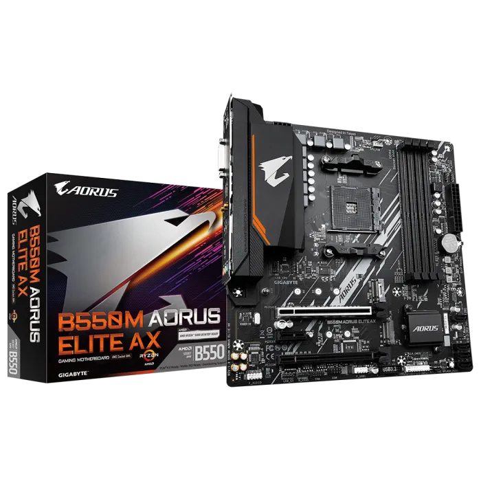 GIGABYTE B550M AORUS ELITE AX, DDR4, SATA3, USB3.2Gen1, HDMI, AM4 mATX