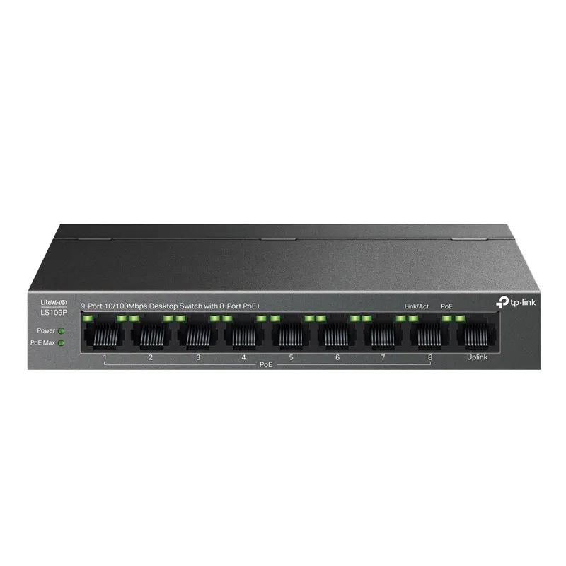 TP-LINK LS109P 9-Port 10/100Mbps (8x PoE+) RJ45 mrežno stikalo switch
