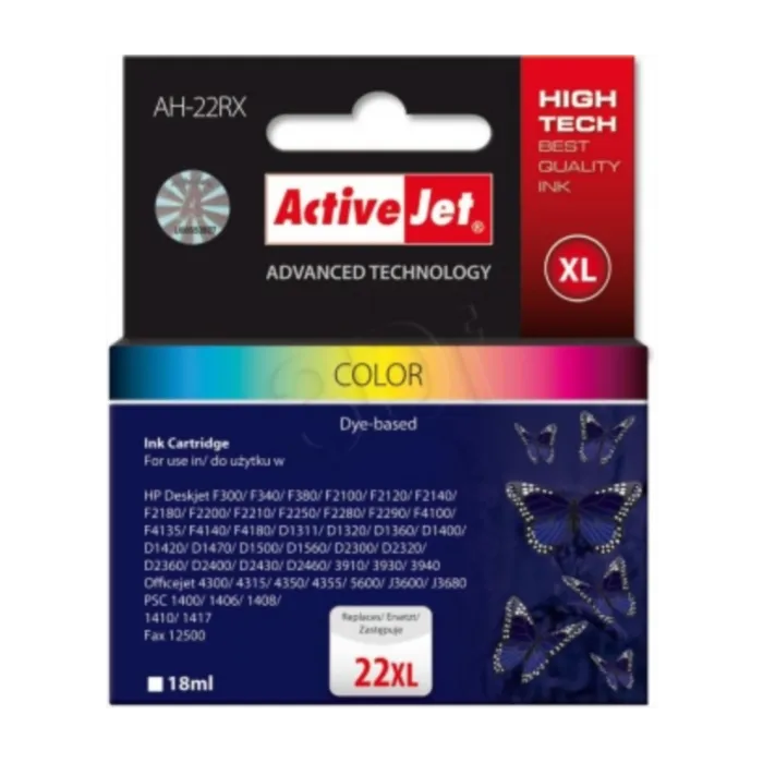 ActiveJet komplet barvnih črnil HP C9352A 22XL