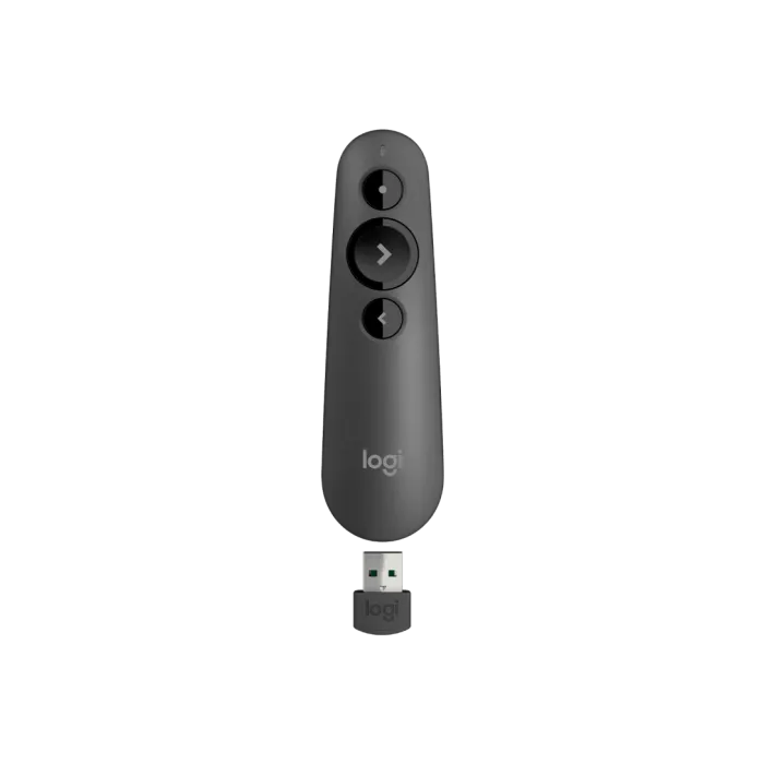 Logitech Presenter R500s Wireless, rdeč laser, USB, Grafit