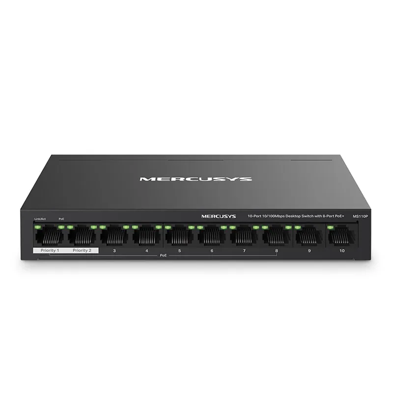 MERCUSYS MS110P 10-port 10/100Mbps (8x PoE) RJ45 mrežno stikalo switch