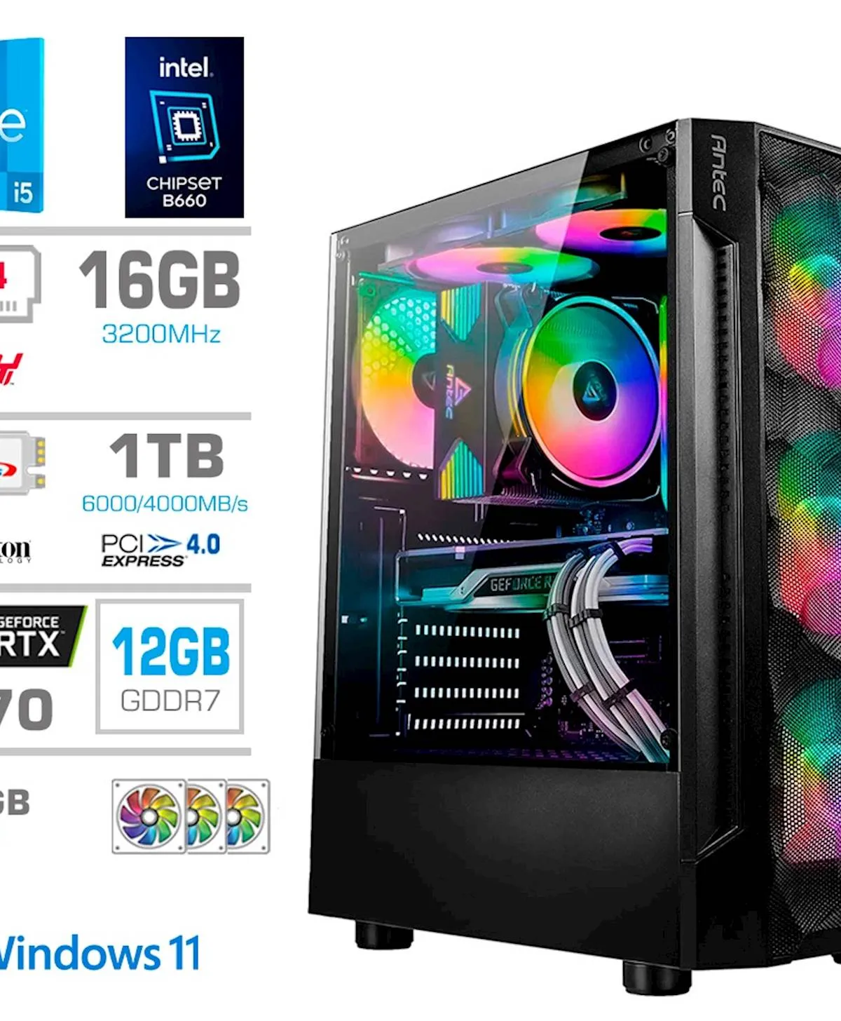 Računalnik PCX Exam i5 14400F/16GB/1TB/RTX 5070/W11H