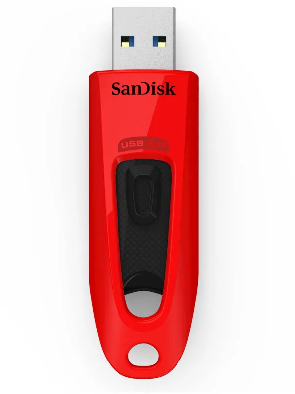 USB DISK SANDISK 64GB ULTRA RDEČA, 3.0, rdeč, brez pokrovčka