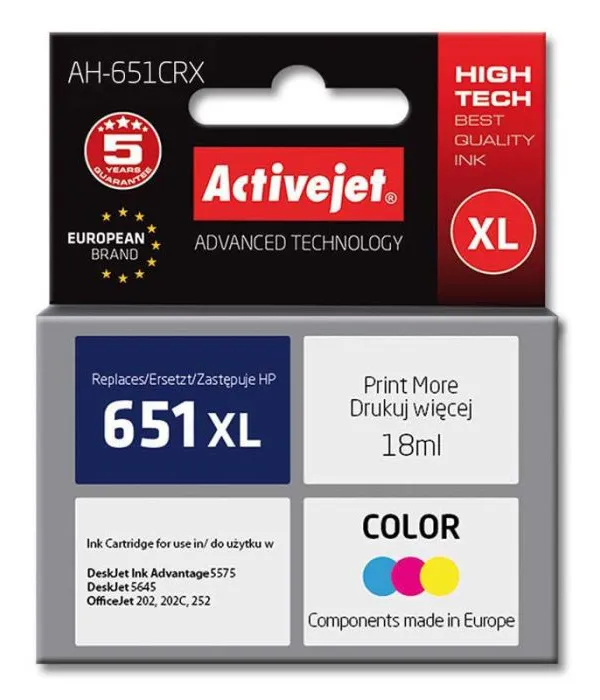 Activejet barvno črnilo HP 651 C2P11AE, 18ml