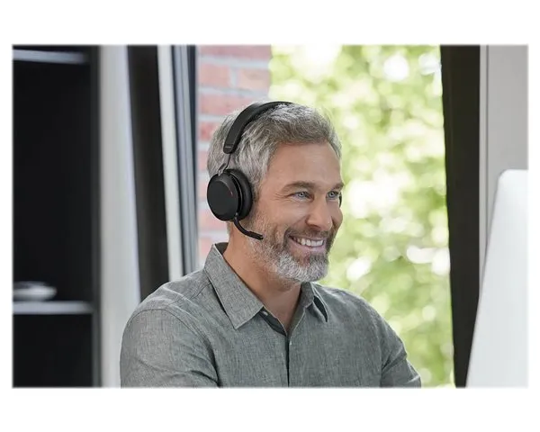 JABRA Evolve2 75 Headset on-ear Bluetooth wireless active noise cancelling USB-A noise isolating black Certified for Microsoft T