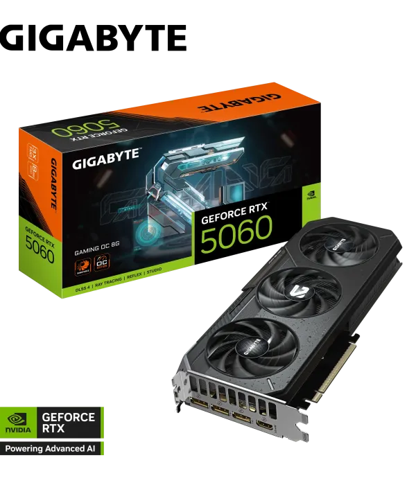 Grafična kartica GIGABYTE GeForce RTX 5060 Gaming OC 8G, 8GB GDDR7, PCI-E 5.0