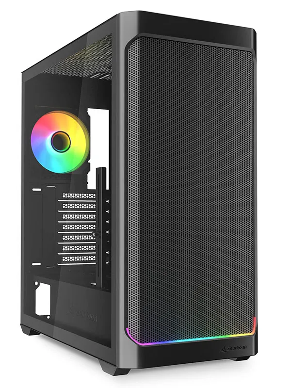 SHARKOON AK4W RGB Strip midiATX okno gaming črno ohišje