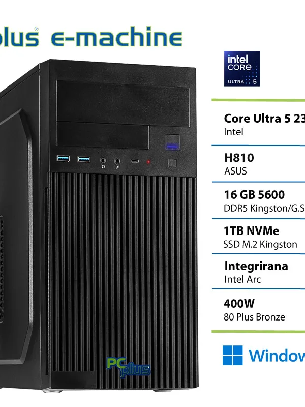 PCPLUS e-machine Ultra 5 235 16GB 1TB SSD Windows 11 Pro namizni računalnik
