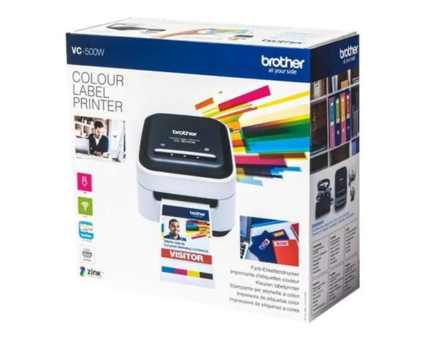 BROTHER VC-500W Label printer colour direct thermal Roll 5cm 313dpi 8mm/secmono/8mm/seccolour USB 2.0 Wi-Fi Cutter