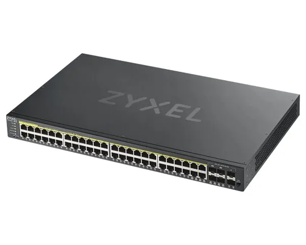 ZYXEL GS1920-48HPv2 52 Port Smart Managed PoE Switch 48x Gigabit Copper PoE and 4x Gigabit dual pers