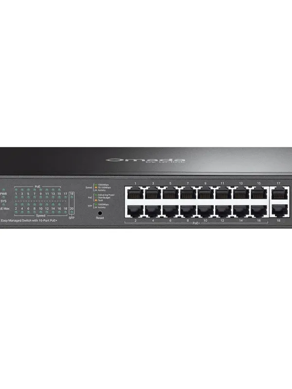 TP-LINK Omada ES220GP 20-port 16x Gigabit PoE+ RJ45 2x Gigabit RJ45 2x Gigabit SFP managed mrežno stikalo switch
