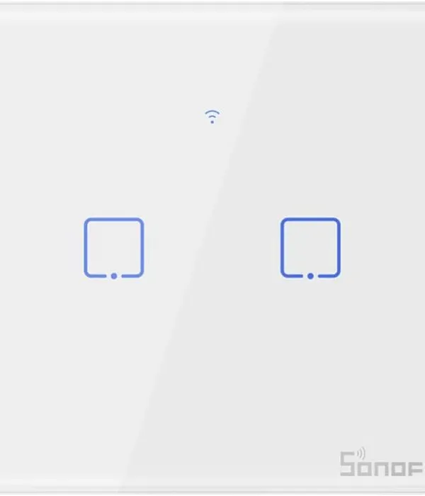 SONOFF pametno stensko stikalo Wi-Fi + RF433 dvojno T1EU2C-TX