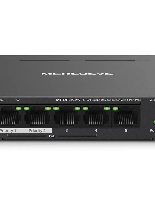 MERCUSYS MS105GP 5-port Gigabit (4x PoE+) RJ45 mrežno stikalo switch