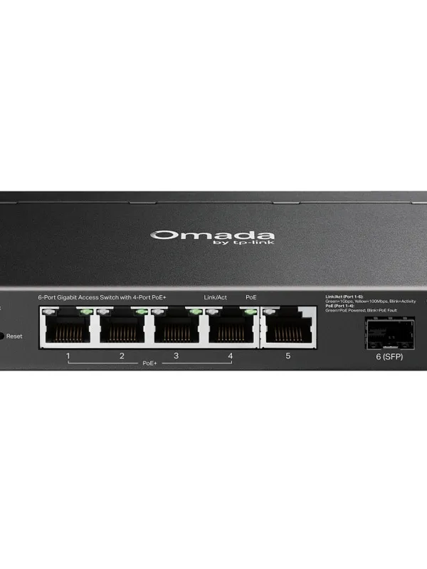 TP-LINK Omada SG2206MP 6-port 5x Gigabit (4x PoE+) RJ45 1x Gigabit SFP mrežno stikalo switch