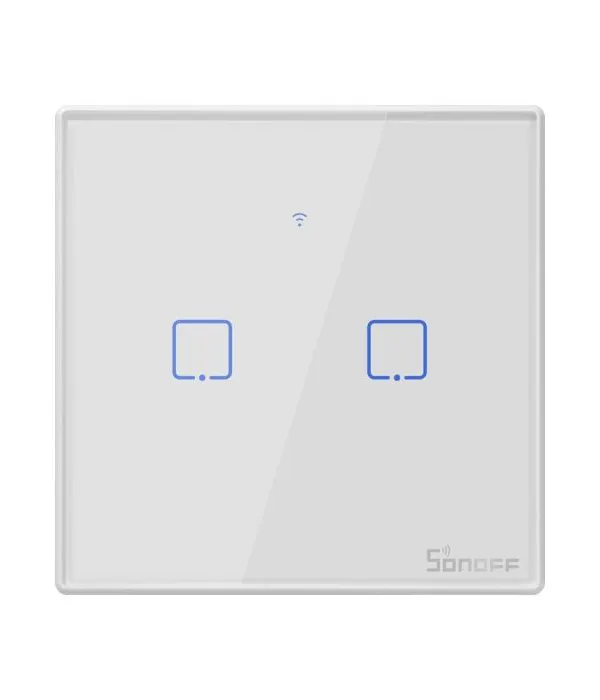 SONOFF pametno stensko stikalo Wi-Fi + RF433 dvojno T2EU2C-TX