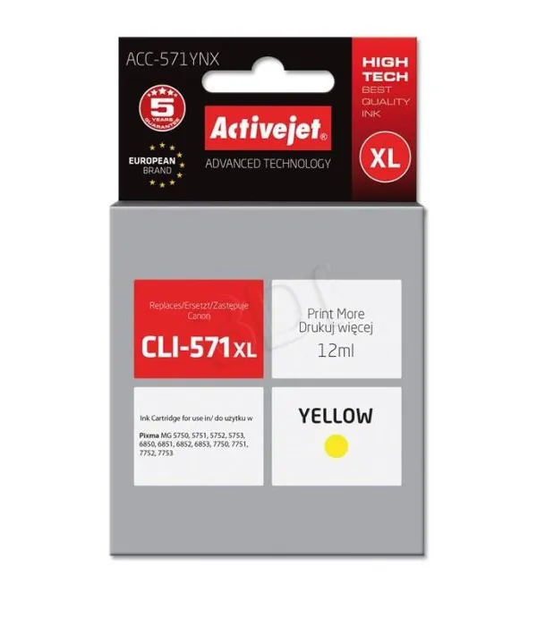ActiveJet rumeno črnilo Canon CLI-571Y XL