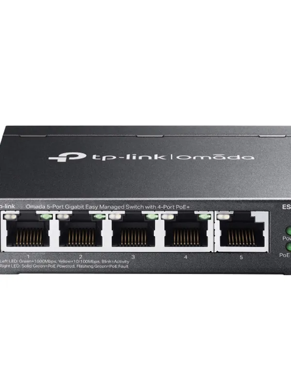 TP-LINK Omada ES205GP 5-port Gigabit (4x PoE+) RJ45 managed mrežno stikalo switch