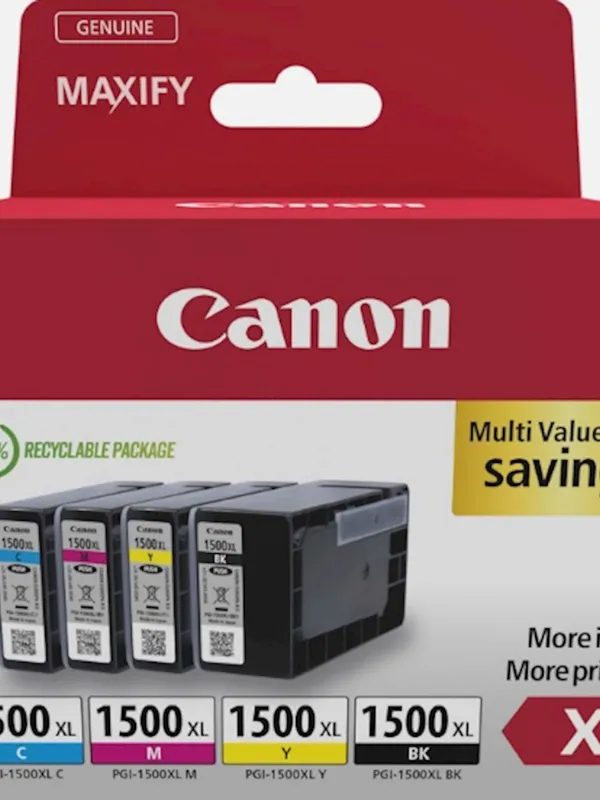 KOMPLET CANON PGI-1500XL MULTI CYAN, MAGENTA, RUMENA, ČRNA MAXIFY MB2050/MB2350/MB2150/MB2750/MB2155