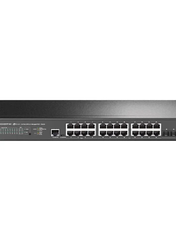 TP-LINK JetStream TL-SG3428XPP-M2 28-port 24x 2.5GBASE-T (16x PoE+ 8x PoE++) RJ45 4x 10Gbps SFP+ L2+ Managed mrežno stikalo switch