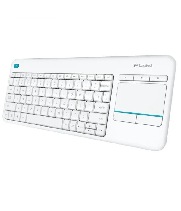 Brezžična tipkovnica Logitech K400 Plus Wireless Touch bela (Unifying, SLO gravura)