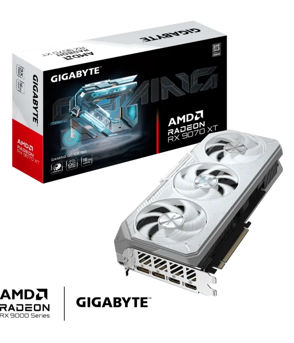 Grafična kartica GIGABYTE Radeon RX 9070 XT GAMING OC ICE 16G, 16GB GDDR6, PCI-E 5.0