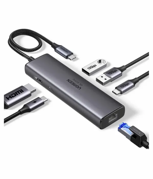Ugreen 6-v-1 USB-C Hub (100 W PD vhod, 4K@30Hz HDMI)