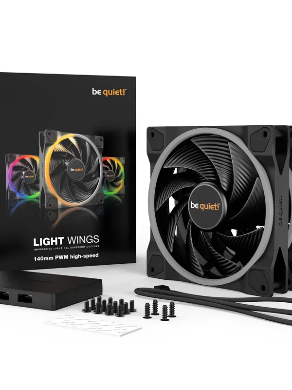 BE QUIET! LIGHT WINGS (BL079) 140 mm 4-pin ARGB PWM 3x ventilatorji