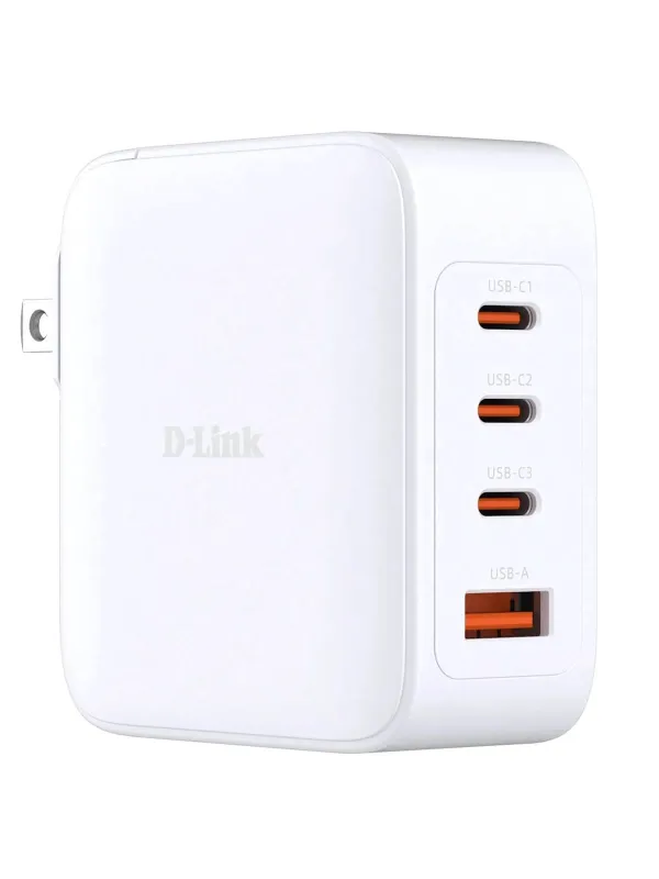 D-link 140W GaN polnilnik DCF-141/E, 3x USB-C, 1x USB-A