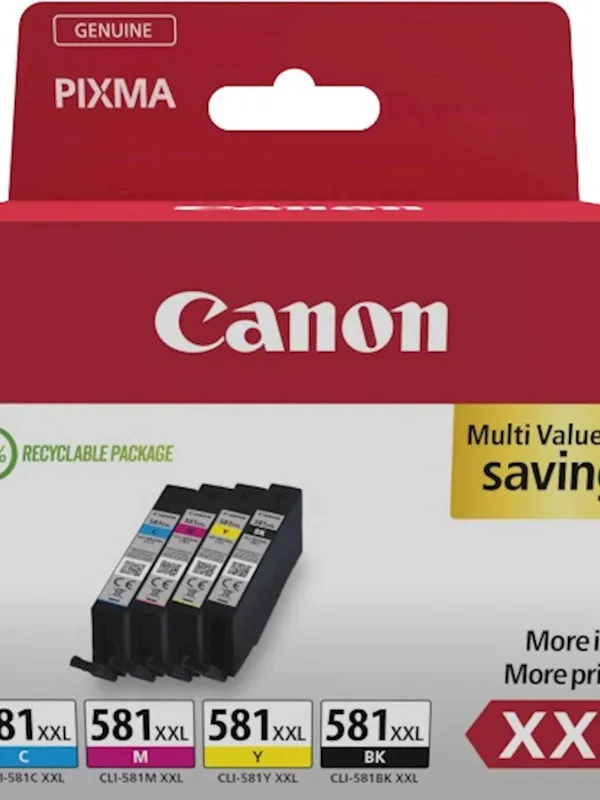 KOMPLET CANON CLI-581 CYAN XXL, MAGENTA XXL, RUMENA XXL, ČRNA XXL za TS705/6350/8350/9550,TR7550/TR8