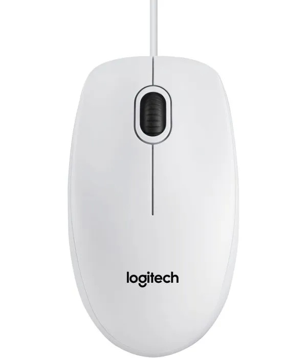 Logitech B100 optična miška, USB, bela