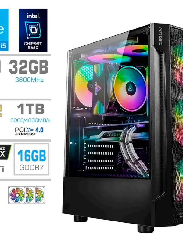 Računalnik PCX Exton i5 14600KF/32GB/1TB/RTX5060Ti/RGB