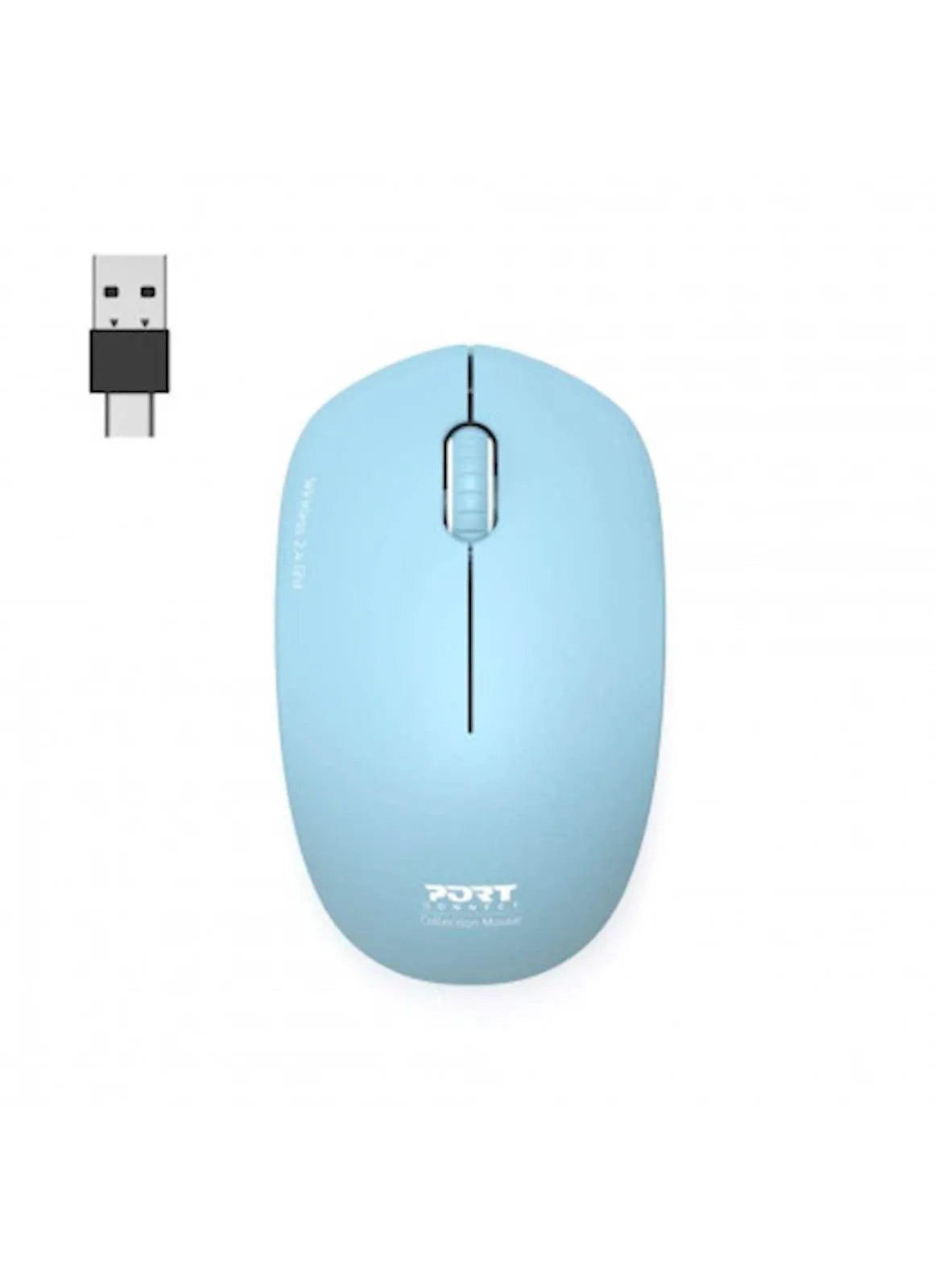 Miška PORT WL USB-A/USB-C svetlo modra