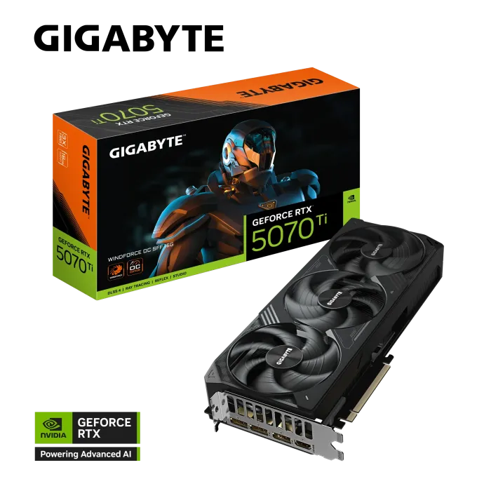 Grafična kartica GIGABYTE GeForce RTX 5070 Ti WINDFORCE OC SFF 16G, 16GB GDDR7, PCI-E 5.0