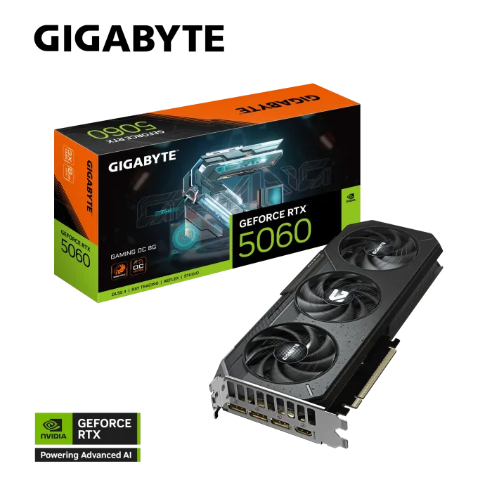 Grafična kartica GIGABYTE GeForce RTX 5060 Gaming OC 8G, 8GB GDDR7, PCI-E 5.0