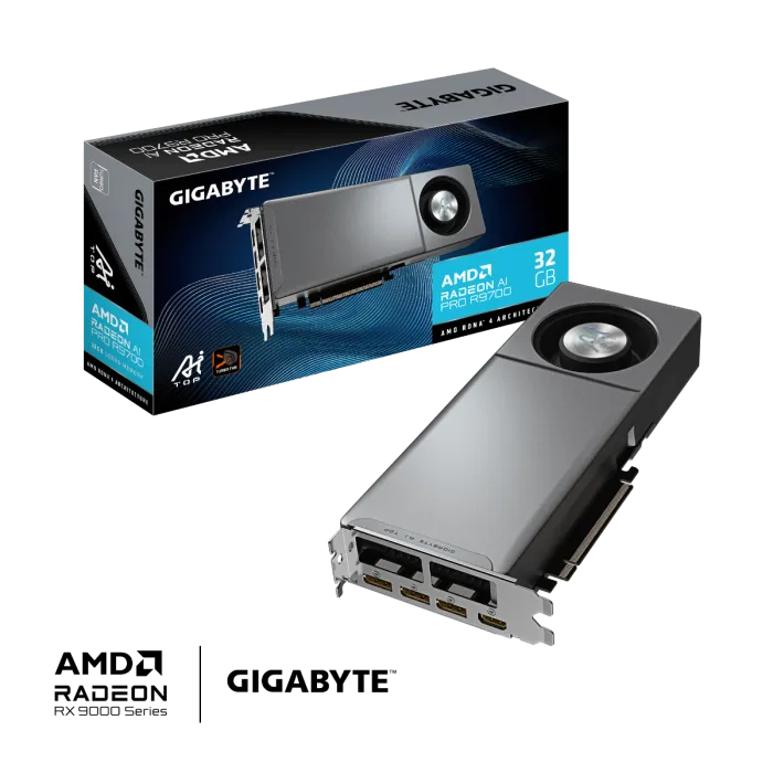 Grafična kartica GIGABYTE Radeon AI PRO R9700, 32GB GDDR6, PCI-E 5.0