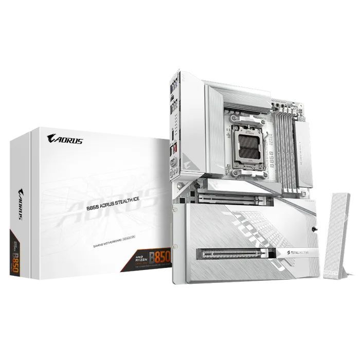 GIGABYTE B850 A STEALTH ICE, DDR5, SATA3, USB3.2Gen2x2, DP, 5GbE, WiFi, AM5 ATX
