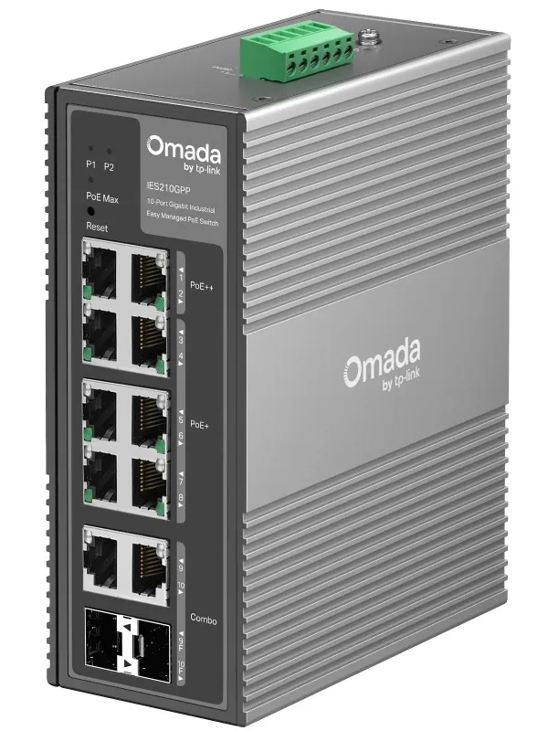 TP-LINK Omada IES210GPP 10-port 8x 1G RJ45 (2xPoE++/6xPoE++) 2x 1G RJ45/SFP L2 industrijsko Easy Managed mrežno stikalo switch
