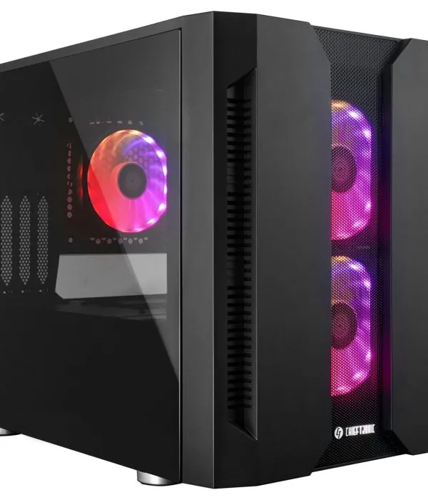 Chieftronic M2 USB3.1 Gen1 mATX RGB ohišje, črno