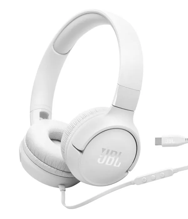 JBL Tune 520 USB-C žične slušalke, bele