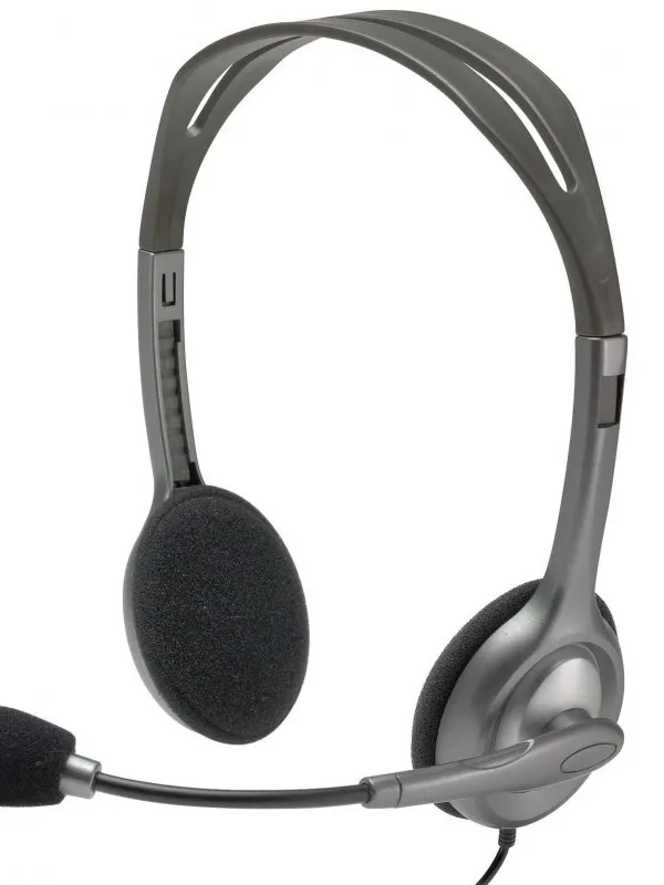 LOGITECH H111 sive slušalke z mikrofonom