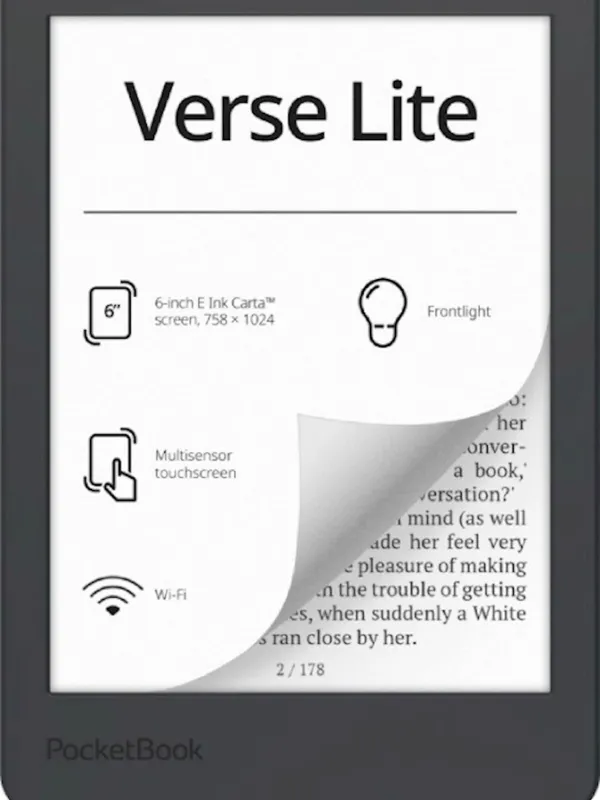 Elektronski bralnik PocketBook Verse Lite, siv