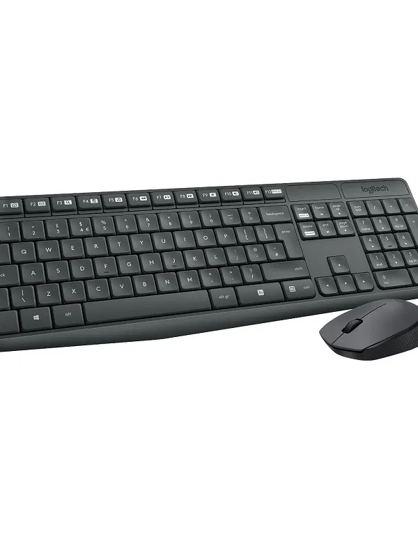 LOGITECH MK235 brezžična črna tipkovnica + miška