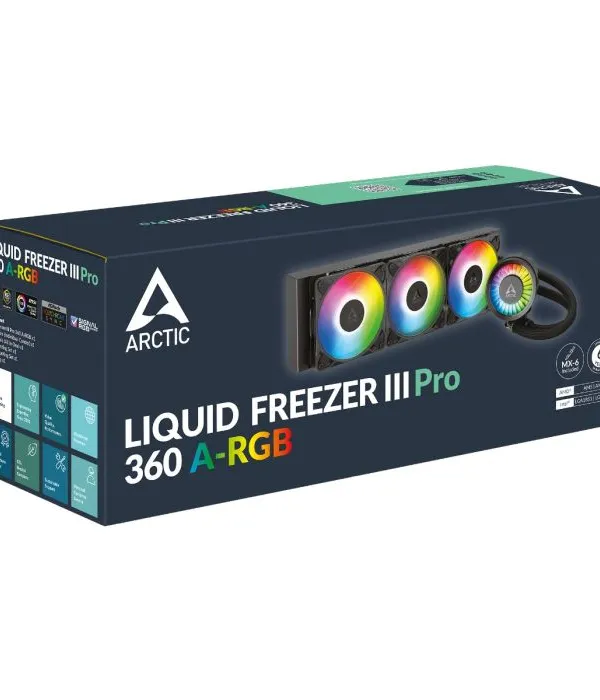 ARCTIC LIQUID FREEZER III PRO 360mm A-RGB vodno hlajenje za INTEL/AMD procesorje (črn)