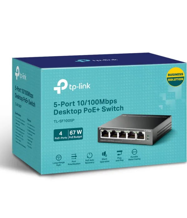 TP-LINK TL-SF1005P 5-port 10/100Mbps stikalo z 4-Port PoE+