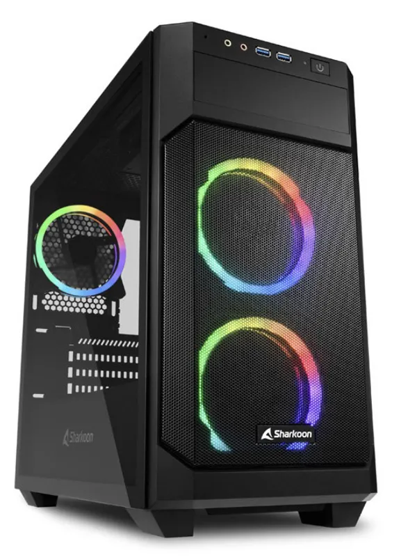 SHARKOON V1000 mATX RGB okno gaming črno ohišje