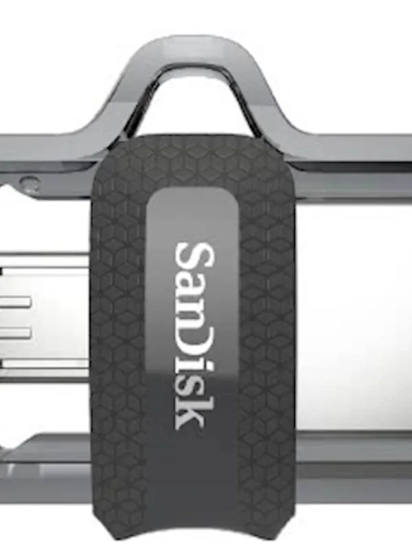 MICRO USB & USB DISK SANDISK 64GB ULTRA DUAL, 3.0, srebrno-črn, drsni priključek